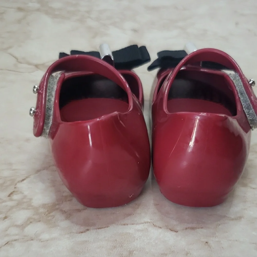 Mini Melissa Red Wine Kids Shoes with Bow